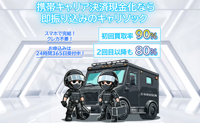 後払い現金化業者「キャリソック」