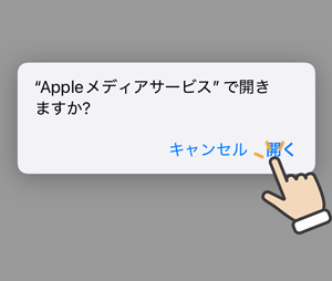 iPhoneの設定／Appleメディアで開きますか